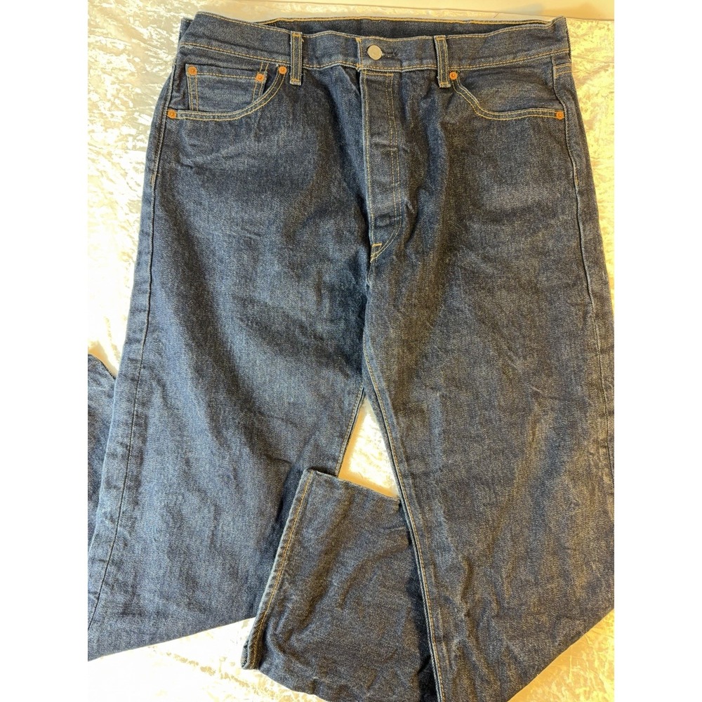 Levi's 501 Original Fit Jeans Mens 36x31 Dark Wash Button Fly Straight Denim
